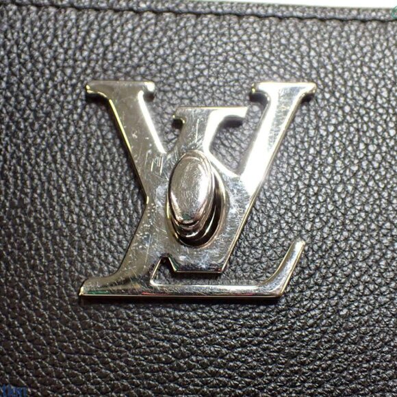 LV logo Lock Cabas Tote with Rosewood Crochet and Dust Bag - Picture 9 of 12